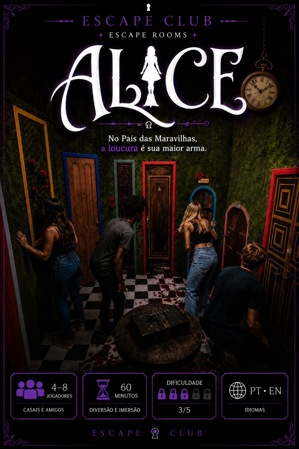 Pôster da sala Alice — No País das Maravilhas, a loucura é sua maior arma